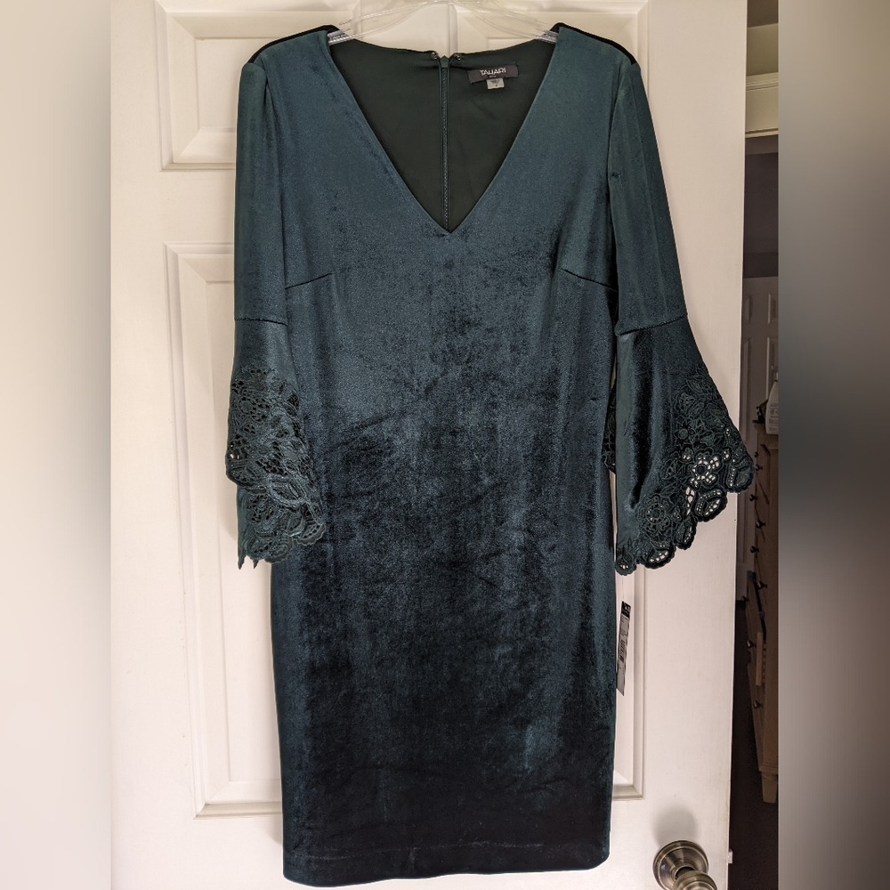 Tahari Velvet bell sleeve dress